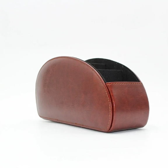 Remote Control Holder with 5 Compartments Leather Storage Box for Desktop Storage Organizer