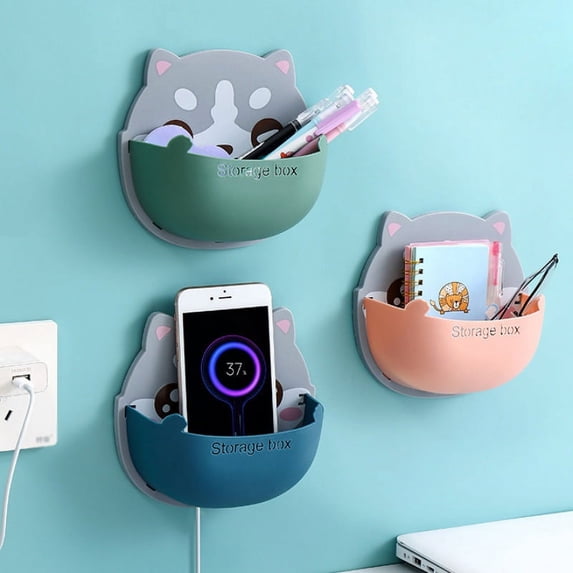 Remote Control Holders,Cute Storage Box,Pen Organizer for Wall,Remote Control Holder Wall Mount With Strong Traceless Adhesive Dark Green