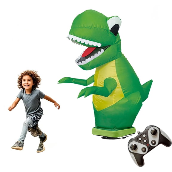Remote Control Inflatable Dinosaur with Sounds&Lights,47 Inches Realistic Electric Dino Toy with 360Rotation,2.4GHz Rechargeable T-rex RC Car for Play,Interactive Jurassic Dinosaur Toys