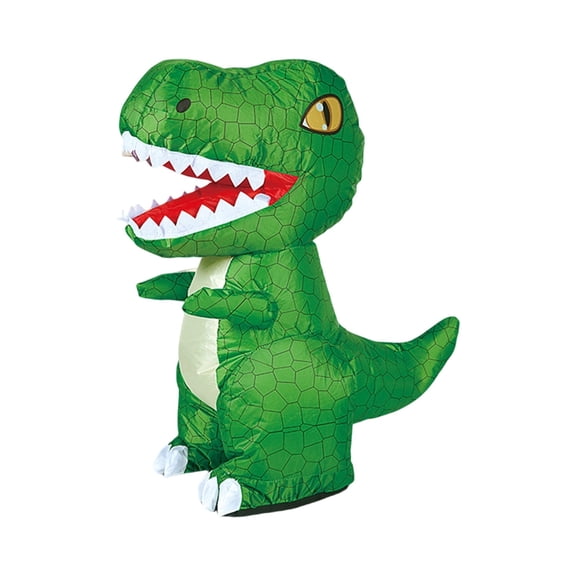Remote Control Inflatable Dinosaur Toy, Rechargeable Walking T-Rex with Automatic Inflation and Music for Kids Green