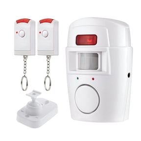 Remote Control Infrared Motion Sensor Alarm, Home Security System with Two Controllers, Wireless Infrared Detection Device, Boxed Home Protection Alert Kit