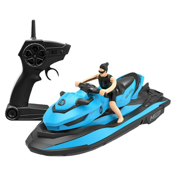 Remote Control Jet Ski with Driver, High Speed 2.4G Hz RC Motorboat Water Toy - Dual Propellers Motorboat Model Toy with Control Range for Outdoor Fun and Adventure