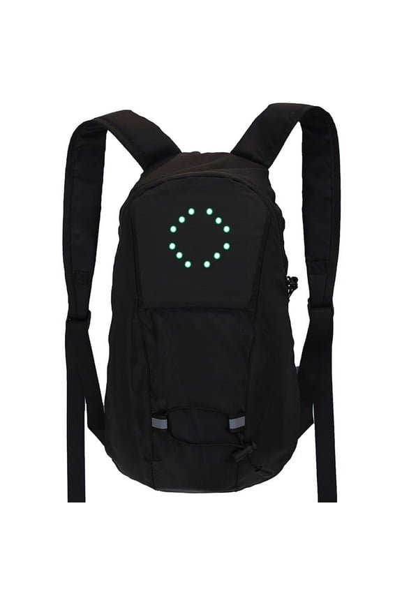 Remote Control LED Light-up Backpack Light-up Bag Turn Signal Backpack Safety Cycling,Black