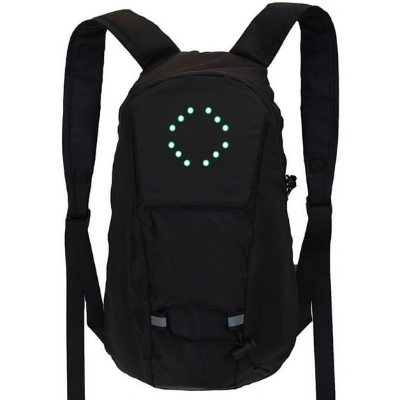 Remote Control LED Light-up Backpack Light-up Bag Turn Signal Backpack Safety Cycling,Gray