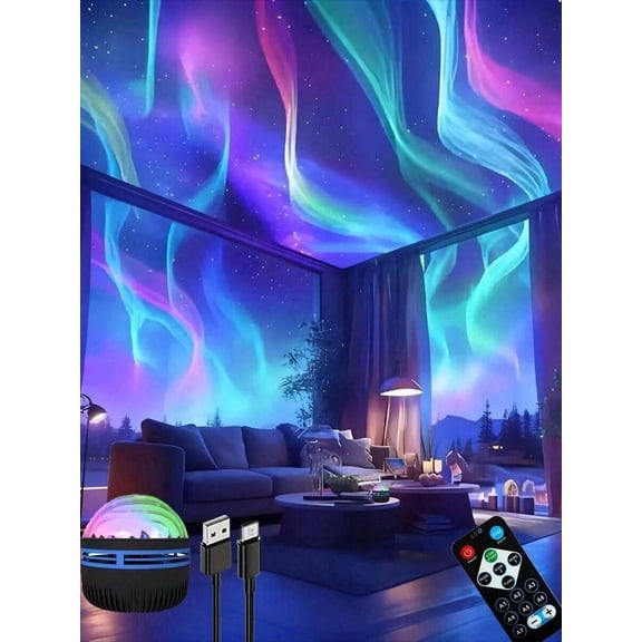 Remote Control LED Ripple Projector with USB RGB Light for Starry Night Decoration in Bedroom, Game Room, Home Theater