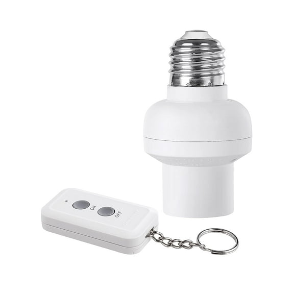 Remote Control Light Bulb Socket, Wireless Light Bulbs Socket Switch Kit with Controller, Remote Light Socket E26/E27 Base for Pull Chain Light Fixture, No Wiring, Programmed, ETL Listed
