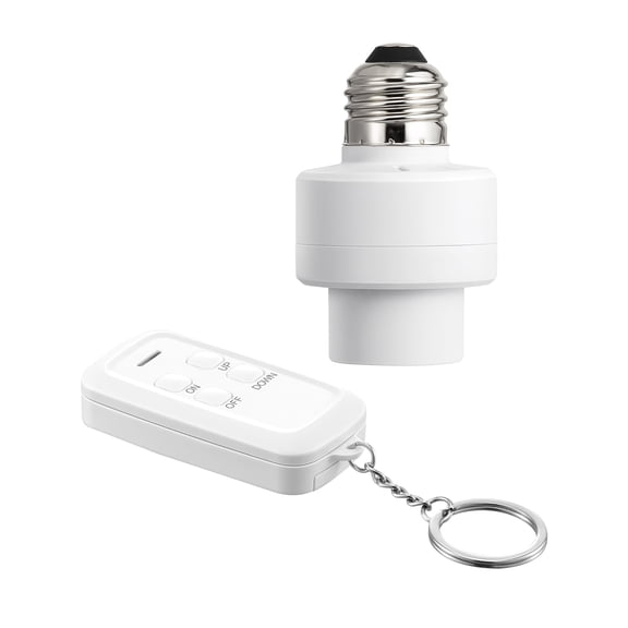 Remote Control Light Socket with Dimmer, Wireless Light Switch, Dimmable Remote Light Bulbs Socket Switch, 100FT, E26 E27 Base with Controller, No Wiring, for Closet, Basement, ETL Listed
