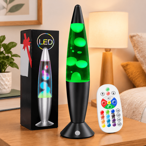Remote Control Liquid Motion Lamp 13.5 Inch - 17 Color Changing Led ...
