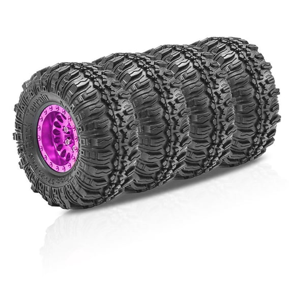 Remote Control Model Rubber Car Supplies Beadlock Wheel Mud Terrain Tires Set Wheel Tires Detachable Fine Car Parts