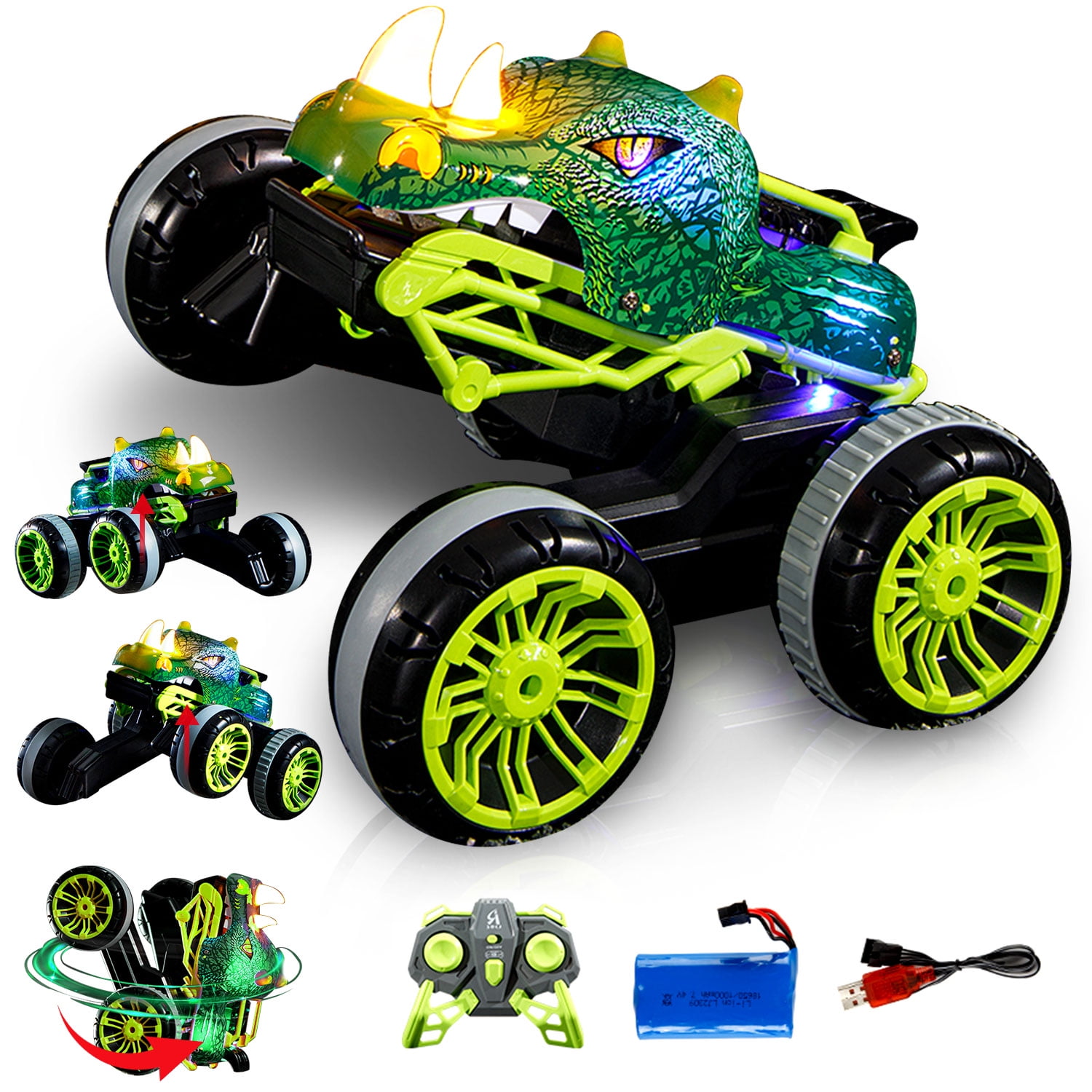 Remote Control Monster Truck Toy, Upright 360°Swivel RC car, 114 All