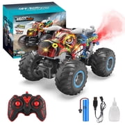 Remote Control Monster Trucks,2.4 GHz All Terrain RC Car, 116 Off-Road RC Trucks with Spray Music and Light for Boys 4-7 8-12 Kids Christmas Birthday Gift Toys