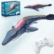 Remote Control Mosasaurus Dinosaur Toys for Boys Kids Swimming Pool High Simulation Toys, Electric RC Sea Monster with Light & Spray Water Birthday Gift for Ages 3 4 5 6 7 8 9