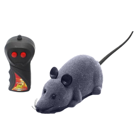 Remote Control Mouse Cat Toy - Rechargeable Interactive Fake Rat Toy for Indoor Cats Dogs, Automatic Moving RC Mouse Toy & Chasing Prank