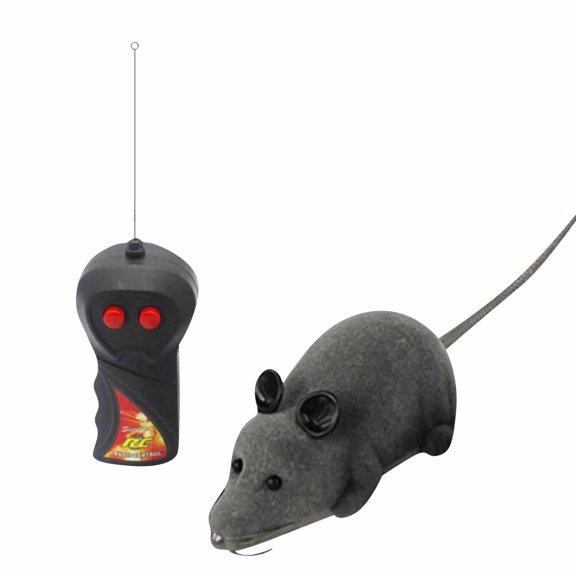 Remote Control Mouse Cat Toys for Indoor Cats,Electric Flocking RC Mouse with Realistic Movement for Hunting Instinct,Interactive Teaser for Kittens and Adult Cats,Boredom Relief,Large,Gray