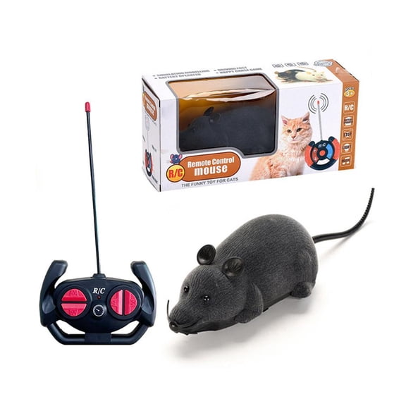 Remote Control Mouse Pet Toy, Realistic RC Rat for Cats to Chase, Interactive with 4 Channels