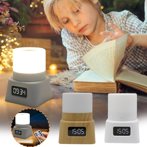 Remote Control Multifunctional Desk Lamp with Clock, 2400mAh Rechargeable Battery, Adjustable Color Ambient Soft Light, Eye Protection, Bedside & Reading Lamp, USB Charging