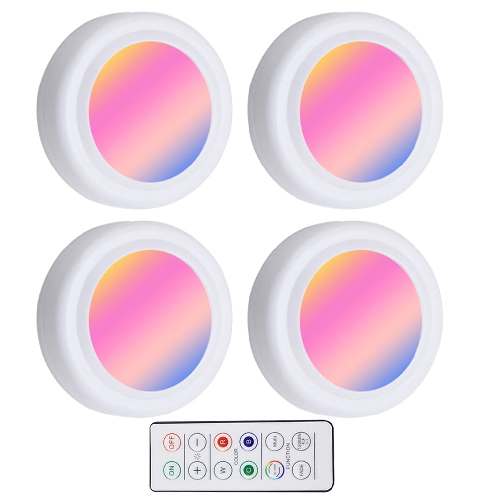 Remote Control Night Light 4 Pcs under Lights Battery Operated