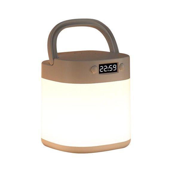 Remote Control Night Light With Clock Subtle LED Bedside Lamp For Nighttime Comfort And Easy Timekeeping ABS Material 10.5CM B