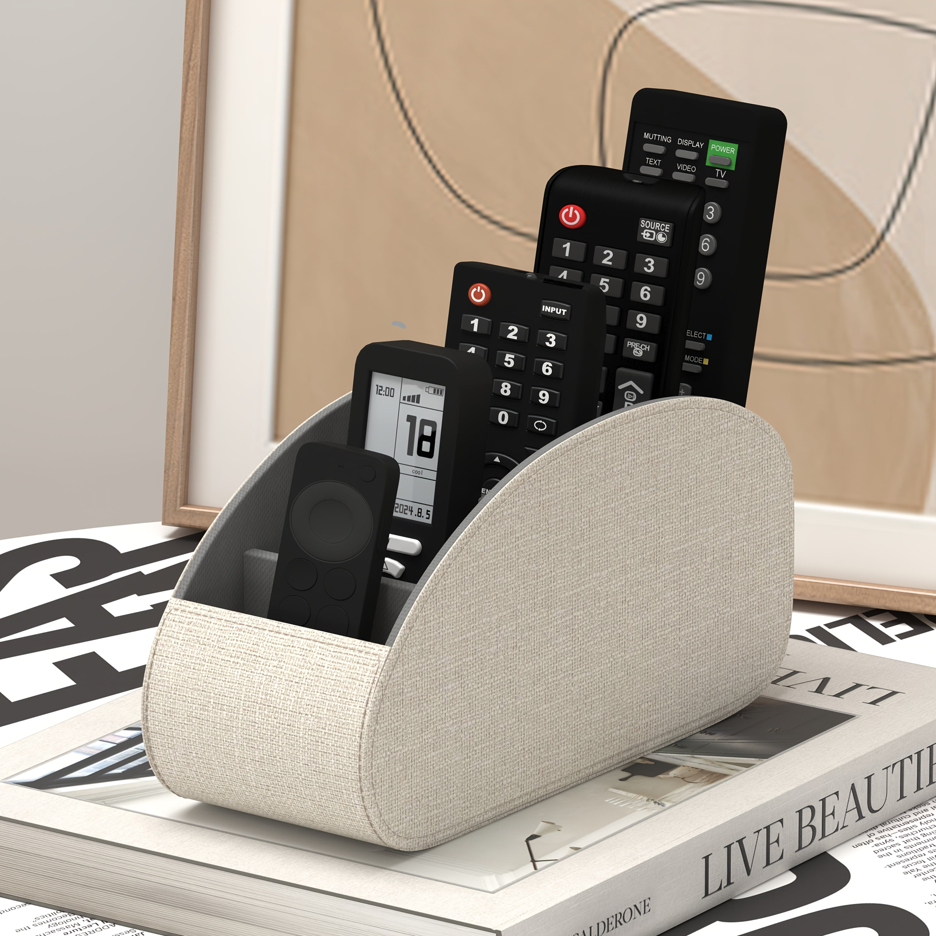 Remote Control Organizer with 5 Compatible Spaces - Compatible with TV ...