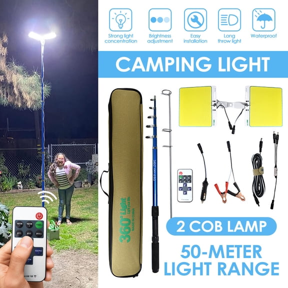Remote Control Outdoor Lamp LED Camping Lantern Light Telescopic Rechargeable