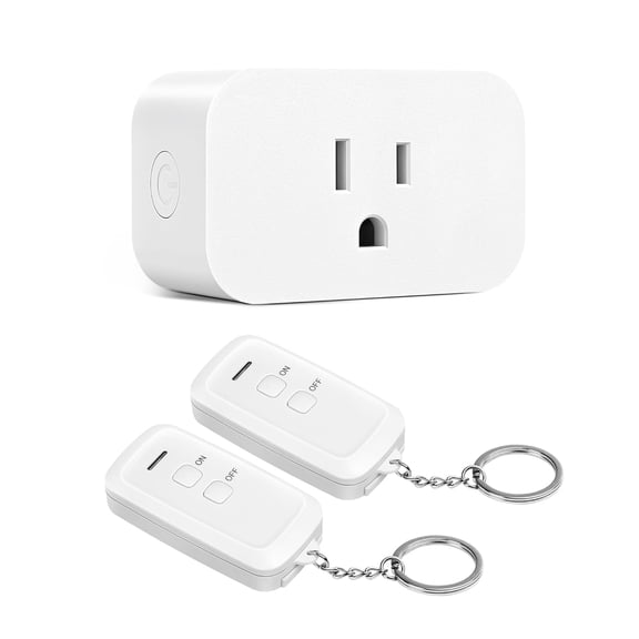 Remote Control Outlet, Indoor Remote Outlet with 2 Remotes, 100FT Range, 15A/1875W, Remote Outlet Switch for Lights/Fans, Floor Lamp, Bedside Lamp
