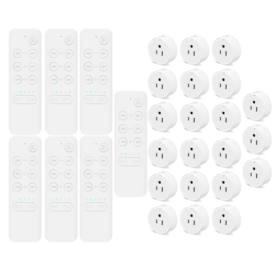 Remote Control Outlet Switch,NineLeaf Remote Light Switch,Remote Control Outlet Plug Adapter with Remote for Lamps and Household Appliances,No Wire Required,500FT Long Range(7Remotes,21Plugs)