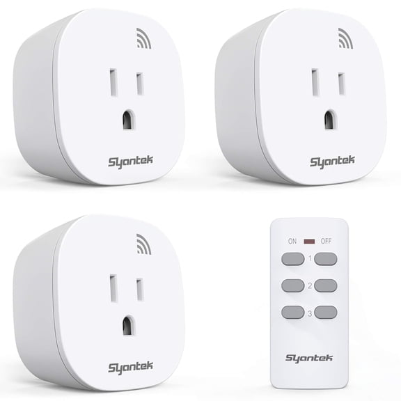 Remote Control Outlet Wireless Light Switch for Household Appliances, Expandable Remote Light Switch Kit, Up to 100 ft Ran, FCC Certified, ETL Listed, White (3 Outlets + 1 Remotes)