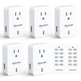 thumbnail image 1 of Syantek Remote Control Outlet Wireless Light Switch Kit for Household Appliances, Expandable, up to 100 ft Range, White (5 Outlets + 2 Remotes), 1 of 9