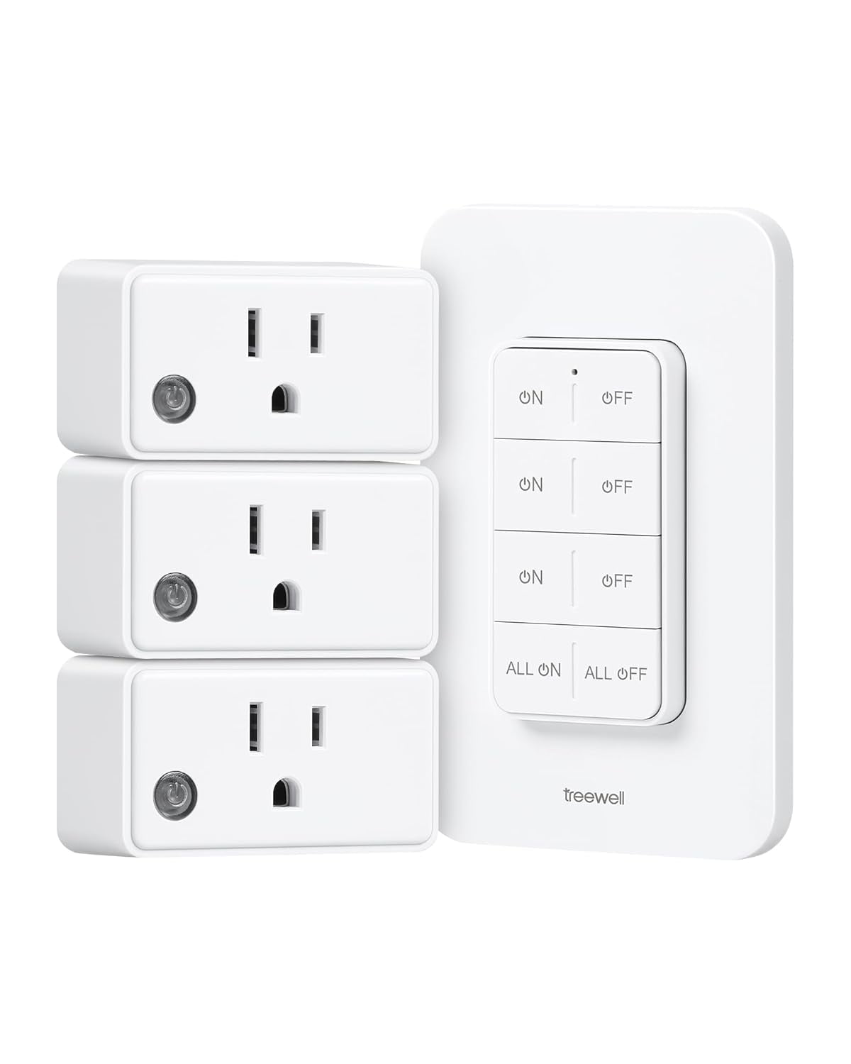 Remote Control Outlet Wireless Wall Mounted Light Switch, 3 Independent ...