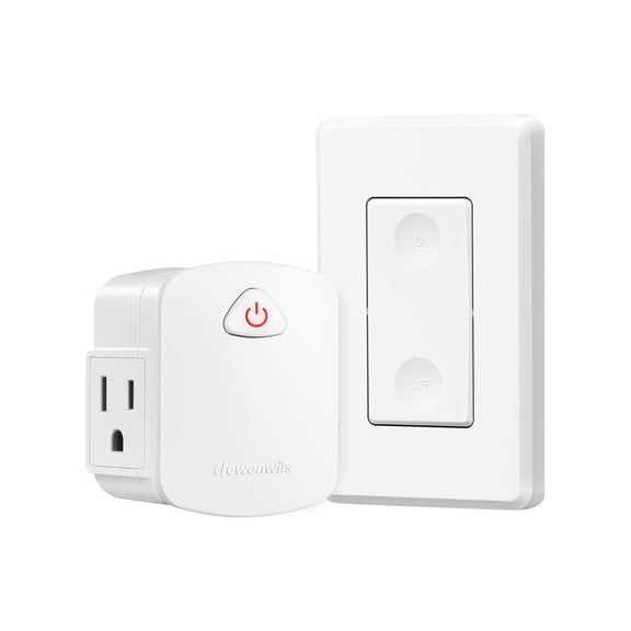 Remote Control Outlet Wireless Wall , 15A/1875W Light Plug for Lamps, Fans, Household Appliance, 100 FT Range, No Wiring Needed, ETL Listed