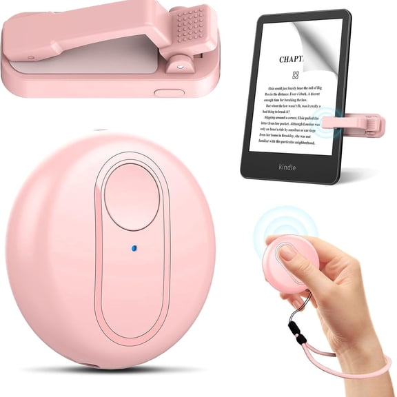 Remote Control Page Turner for Kindle Paperwhite Oasis Kobo eReaders, Camera Camcorder Remote Controls, Page Turner Clicker for iPad Tablets Reading Novels with Wrist Strap Storage Bag
