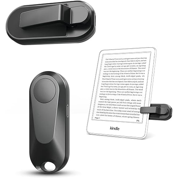 Remote Control Page Turner for Kindle Paperwhite Oasis Kobo eReaders, Camera Camcorder Remote Controls, Page Turner Clicker for ipad Tablets Reading Novels with Wrist Strap Storage Bag