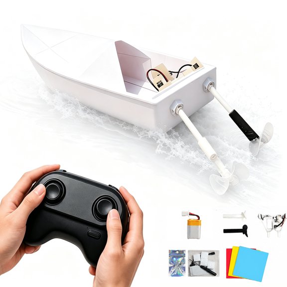 Remote Control Paper Boat Craft DIY Gyroscope