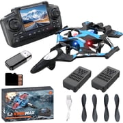 RC Plane for Kids, Fighter Jet with Screen on Controller, No Phone Needed, Airplane for Kid with Camera, Remote Control Plane with Auto Hover, RC Airplane Toy Gifts for Kids,2 Batteries