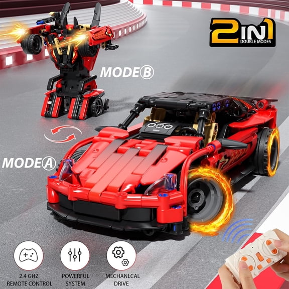 Remote Control Racing Car Building Kit, Compatible with Lego STEM Toys for Kids 2 in 1 Model Car Kit 425 PCS, Gifts Toys for Age 6-12 Years Old Kids Boys