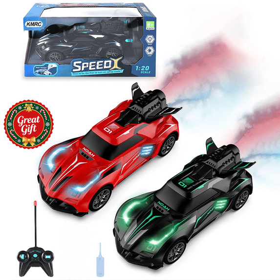 Remote Control Racing Car with LED Lights & Spray Mist Effects, High-Speed RC Sports Race Vehicle Toy for Indoor Outdoor Play, Christmas Birthday Holiday Gift for Boys Girls Kids Ages 6 and Up