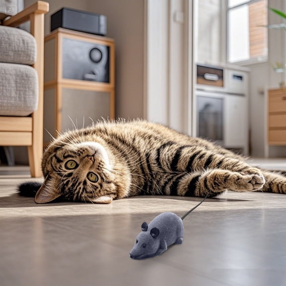 Remote Control Rat Toy, Electric RC Mouse Toy Emulation Flocking Rat Toy Interactive Cat Toys Pet Toys Funny Wireless Chasing Prank Joke Scary Trick Rats Animal for Pets Novelty Gifts