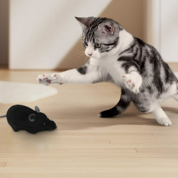 Remote Control Rat Toy, Electric RC Mouse Toy Emulation Flocking Rat Toy Interactive Cat Toys Pet Toys Funny Wireless Chasing Prank Joke Scary Trick Rats Animal for Pets Novelty Gifts