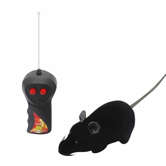 Remote Control Rat Toy, Flocked Black Large - Size Electric Prank Animal Model with Remote, Interactive Toy for Dogs Cats Kids