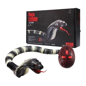 Remote Control Realistic Cobra Snake Toy, Robust 17-Inch Infrared RC Slithering Serpent, Resilient Electronic Prank Toy with Retractable Tongue & Flash Light