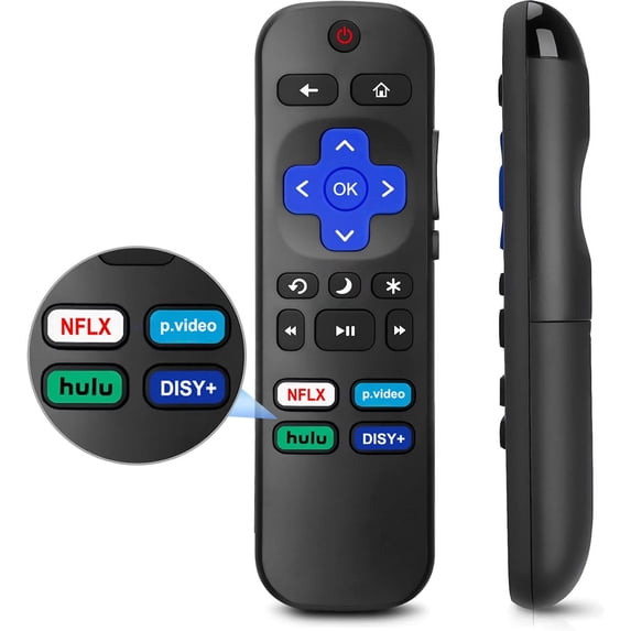 Remote Control Replacement for All Roku TV, for ROKU TCL TV/Hisense/Onn/Sharp/Element/Philips/Insignia/Jvc/RCA Smart Roku TVs (Not for Stick and Box)