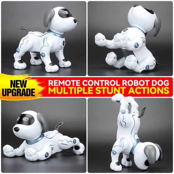 Remote Control Robot Dog Toy for Kids, Smart Interactive Puppy with Voice Control, Programming, LED Eyes, Singing & Dancing, Rechargeable STEM Toy Gift for Boys Girls Ages 3+
