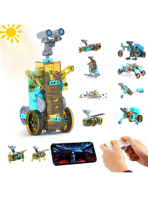 31-in-1 Solar Robot Kit for Kids, STEM Educational Solar Power Robotic Car Toys, Solar Robot Building Kit, DIY Science Building Kit for Boys Girls Age 8+