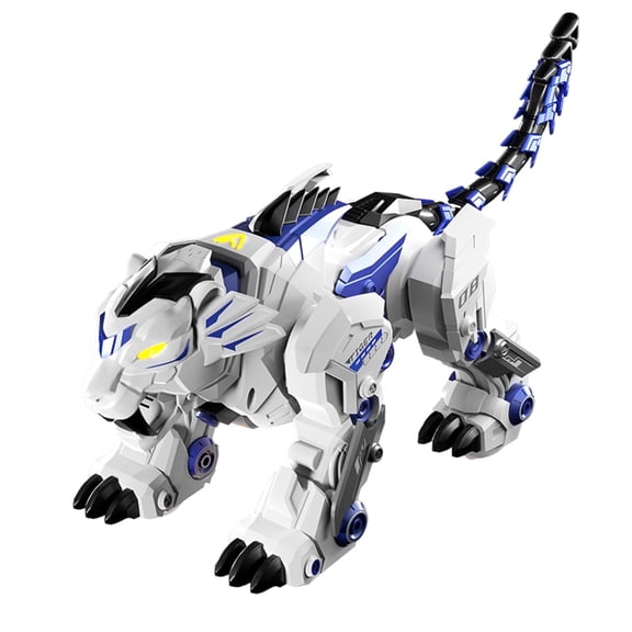 R38 Remote Control Robot Tiger Toy, 2.4G RC Interactive Mechanical Tiger with Voice Control, Touch Sensing, Programmable Stunts, Music & Story Educational Robot for Kids Boys Girls