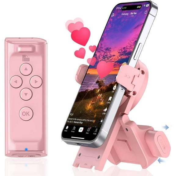 Remote Control Scrolling for Tiktok with Phone Stand,Page Turner for Kindle App E-Book,Bluetooth ra Shutter Remote for iPhone, Android,iOS,iPad,Tablet