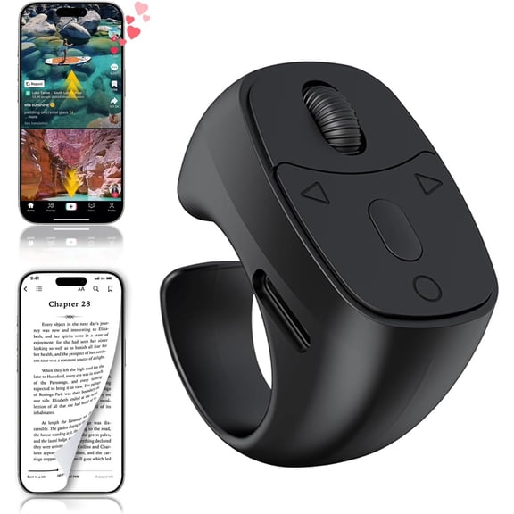 Remote Control Scrolling for , Page Turner for Kindle App E-Book, Camera Shutter Remote for /Android/iOS (JX-11)