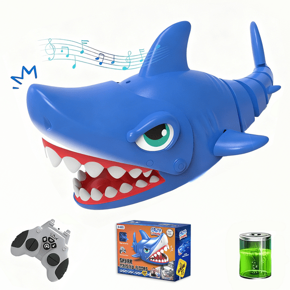 Remote Control Shark Toy,Rechargeable RC Shark Robot with Realistic Biting Action, Interactive Gifts for Boys Ages 3-12