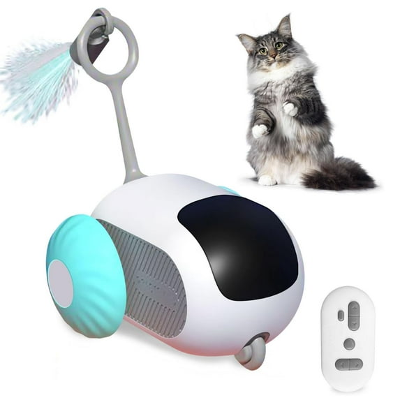 Remote Control Smart Electric Cat Toy,Interactive Cat Toys for Indoor Cats,Gravity Automatic Mobile Car Toy,Cat Mouse Toys,Moving Cat Toy, USB Rechargeable (Blue)