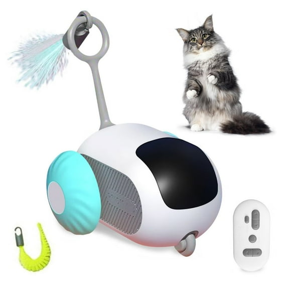 Remote Control Smart Electric Cat Toy,Interactive Cat Toys for Indoor Cats,Gravity Automatic Mobile Car Toy,Cat Mouse Toys,Moving Cat Toy,USB Rechargeable (Blue)