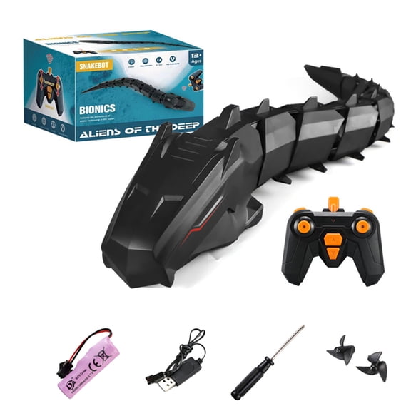 Remote Control Snake with Camera, 2.4G & APP Dual Control Swimming RC Giant Python, Dual Speed, Electric RC Fish Simulation Snakes for Adults in Water Pool Lakes, Black